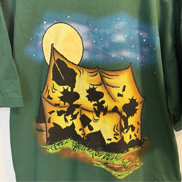 VINTAGE Peanuts Snoopy Happy Trails Woodstock hiking Graphic T-Shirt xL - Picture 11 of 14